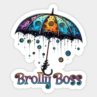 Brolly Boss Colorful Umbrella design Sticker